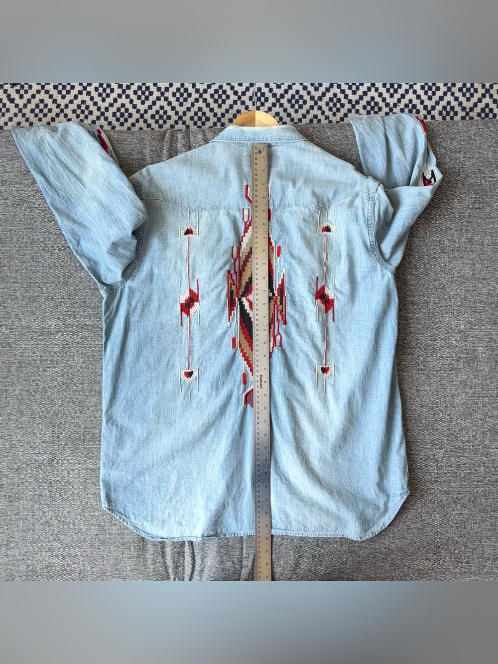 Ralph Lauren Denim & Supply Embroidered Western Chambray Shirt Men’s XL Denim - Picture 11 of 11